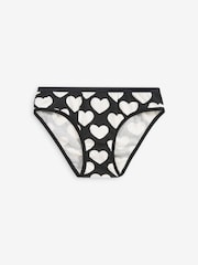 Pink/Black/White Heart 5 Pack Bikini Briefs (2-16yrs) - Image 2 of 7