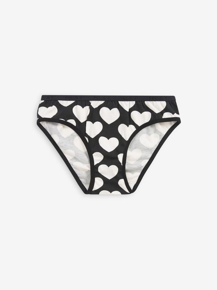 Pink/Black/White Heart 5 Pack Bikini Briefs (2-16yrs) - Image 2 of 7