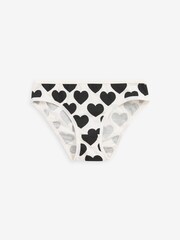 Pink/Black/White Heart 5 Pack Bikini Briefs (2-16yrs) - Image 5 of 7