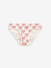 Pink/Black/White Heart 5 Pack Bikini Briefs (2-16yrs) - Image 6 of 7