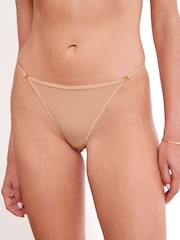 Nude Tanga Ultimate Comfort Brushed Lace Trim Knickers - Image 1 of 7