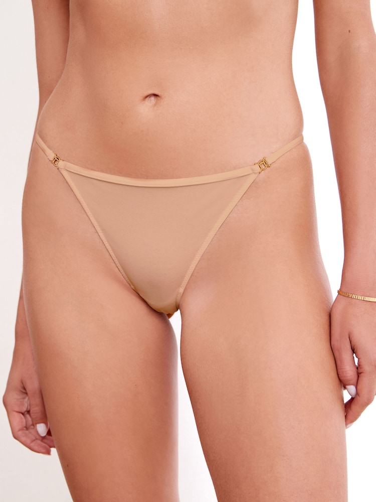 Nude Tanga Ultimate Comfort Brushed Lace Trim Knickers - Image 1 of 7
