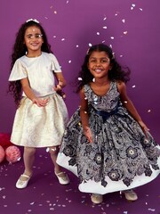 Monsoon Blue Jasmine Jacquard Dress - Image 4 of 5