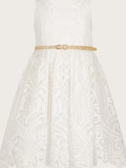 Monsoon White/Gold Alea Soft Lace Dress - Image 1 of 5