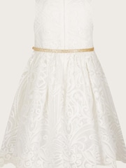 Monsoon White/Gold Alea Soft Lace Dress - Image 2 of 5