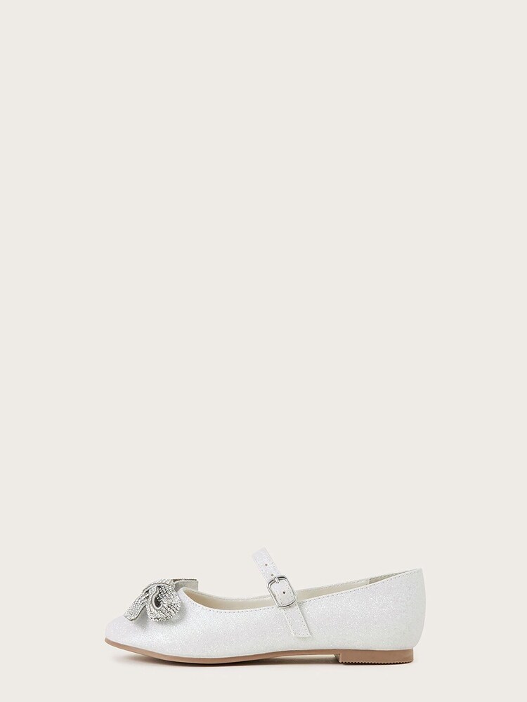 Monsoon Natural Bobbie Dazzle Bow Ballerina Flat Shoes - Image 1 of 4