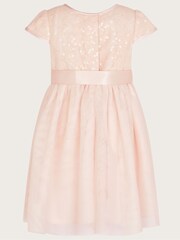 Monsoon Pink Baby Truth Sequin Lace Dress - Image 2 of 3