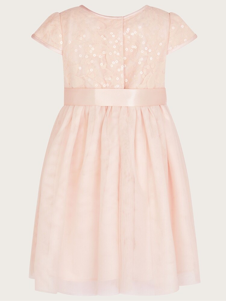 Monsoon Pink Baby Truth Sequin Lace Dress - Image 2 of 3