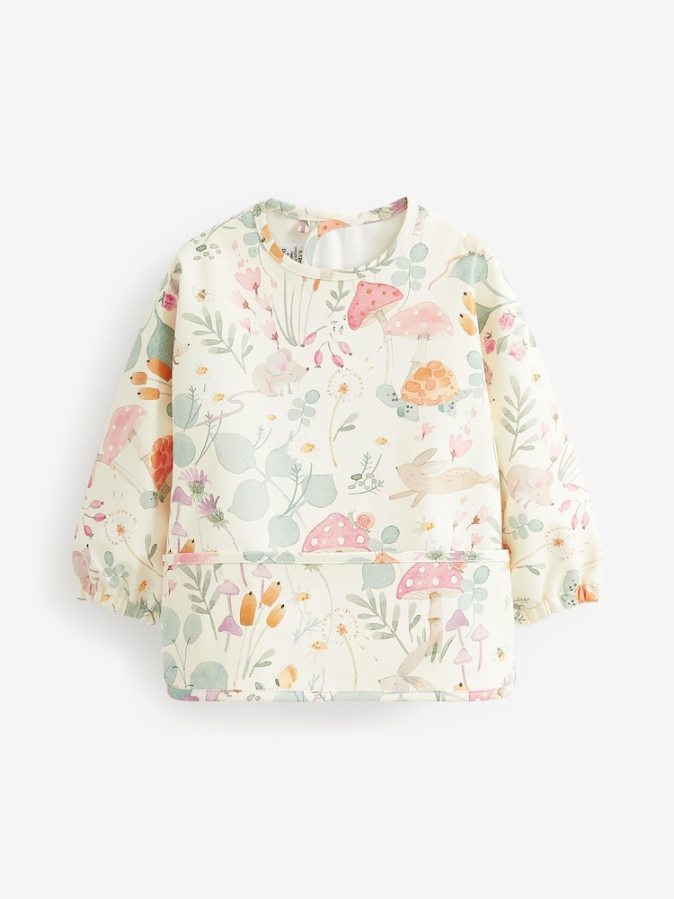 Cream Floral Baby Weaning And Feeding Sleeved Bibs (6mths-3yrs) - Image 1 of 3