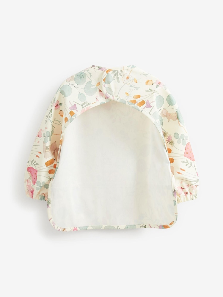 Cream Floral Baby Weaning And Feeding Sleeved Bibs (6mths-3yrs) - Image 2 of 3 Cream Floral Baby Weaning And Feeding Sleeved Bibs (6mths-3yrs) - Image 2 of 3
