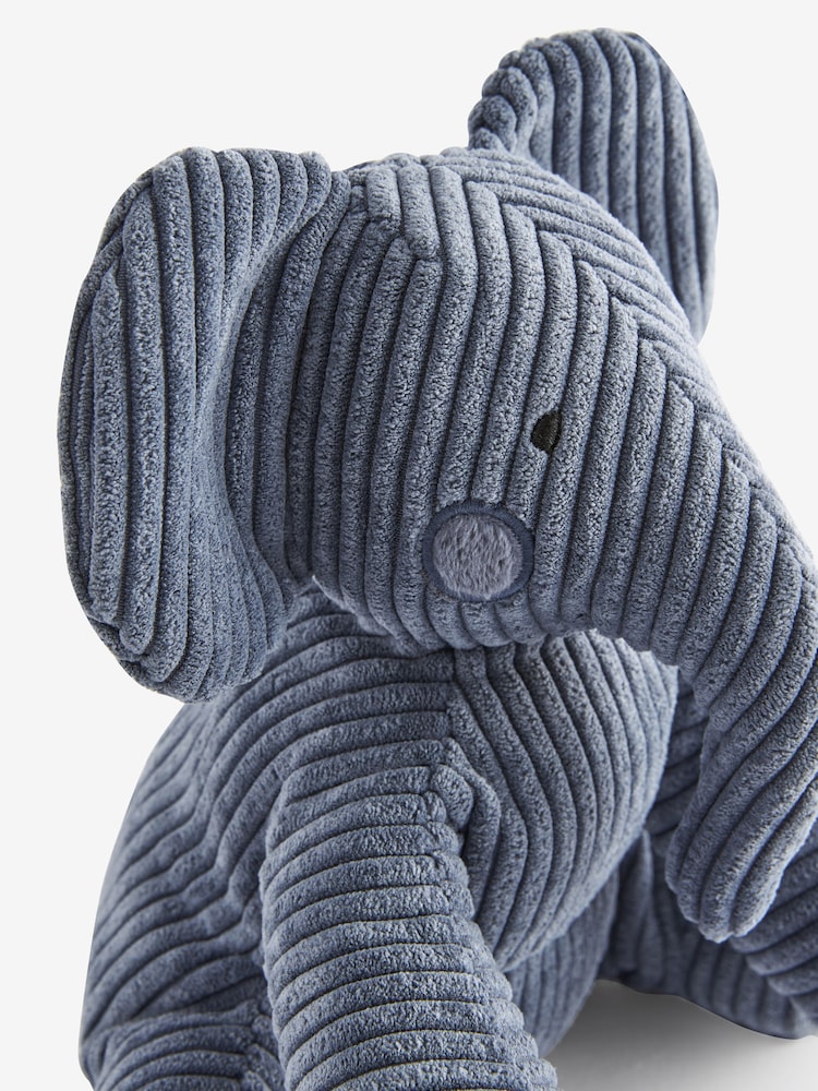 Navy Blue Soft Corduroy Elephant Toy - Image 2 of 3