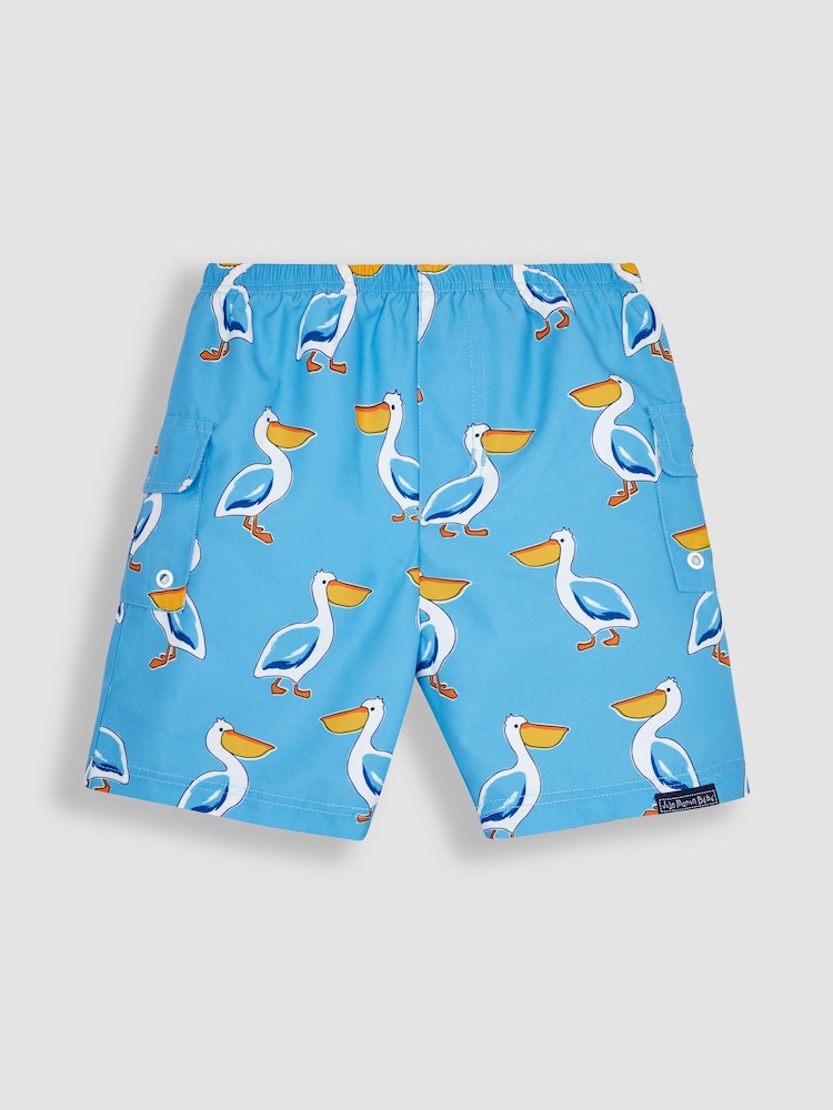 JoJo Maman Bébé Blue Pelican Pelican No Nappy Swim Shorts - Image 1 of 3