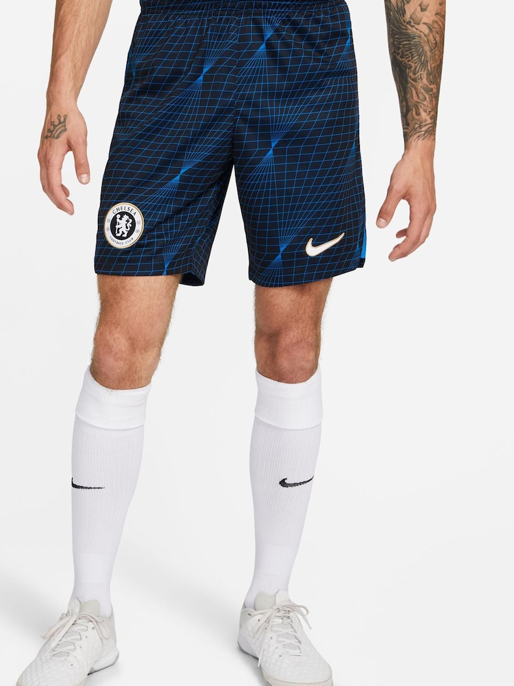 Nike Blue Chelsea FC 2023/24 Stadium Away Football Shorts - Image 1 of 7