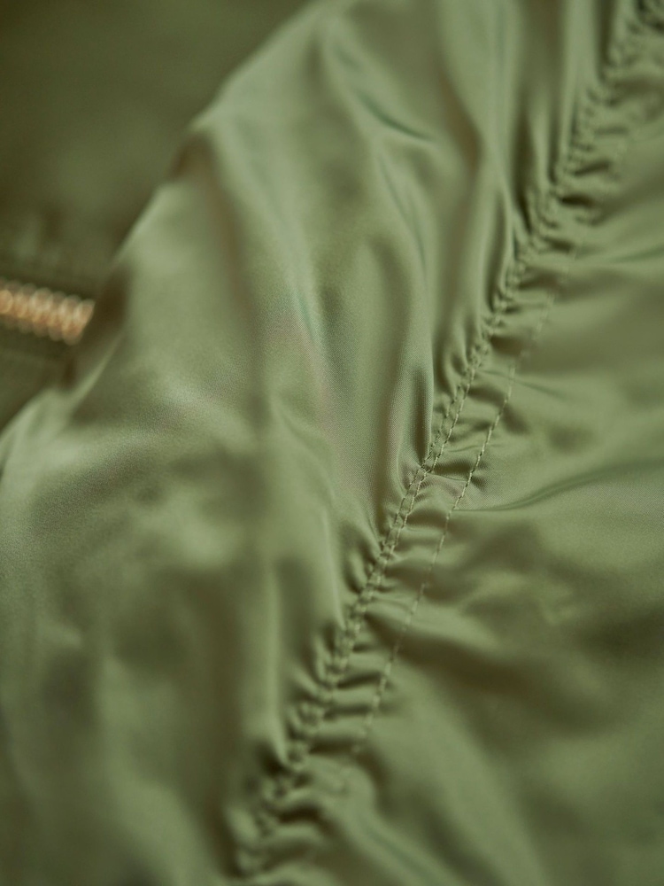 Another Sunday Oversized Bomber Jacket With Ruched Sleeves In Khaki - Image 7 of 7
