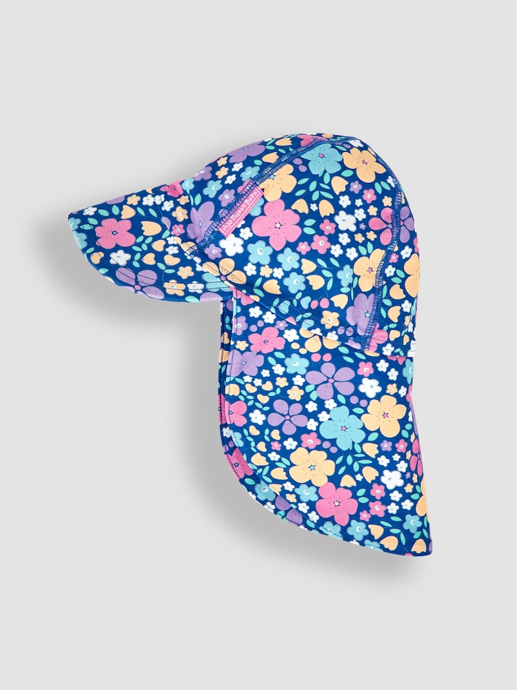 Blumenmuster, Marineblau - JoJo Maman Bébé Sonnenschutz-Hut mit LSF 50 - Bild 2 von 3 Blumenmuster, Marineblau - JoJo Maman Bébé Sonnenschutz-Hut mit LSF 50 - Bild 2 von 3