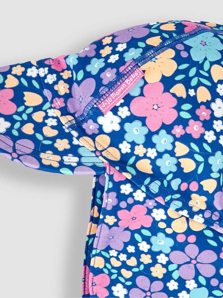 Blumenmuster, Marineblau - JoJo Maman Bébé Sonnenschutz-Hut mit LSF 50 - Bild 3 von 3 Blumenmuster, Marineblau - JoJo Maman Bébé Sonnenschutz-Hut mit LSF 50 - Bild 3 von 3
