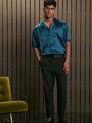 Blue EDIT Short Sleeve Shirt with Cuban Collar - Image 1 of 7