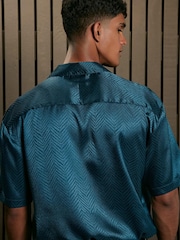 Blue EDIT Short Sleeve Shirt with Cuban Collar - Image 3 of 7