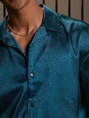Blue EDIT Short Sleeve Shirt with Cuban Collar - Image 4 of 7