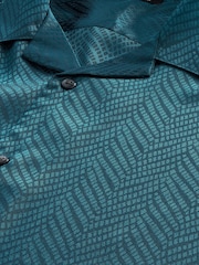 Blue EDIT Short Sleeve Shirt with Cuban Collar - Image 6 of 7