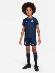 Nike Blue Blank Little Kids Chelsea FC 2023/24 Away 3 Piece Kit Little Kids - Image 9 of 11
