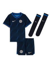 Nike Blue Blank Little Kids Chelsea FC 2023/24 Away 3 Piece Kit Little Kids - Image 7 of 11