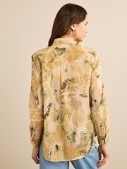 Cream Abstract Print Long Sleeve Shirt - Image 3 of 6