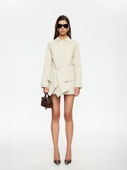 Lioness Cream Wiseguy Tailored Long Sleeve Mini Dress - Image 1 of 4