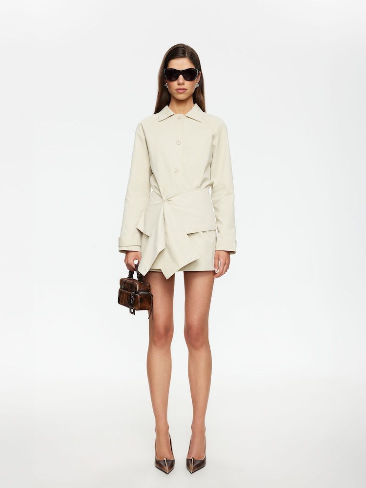 Lioness Cream Wiseguy Tailored Long Sleeve Mini Dress - Image 1 of 4