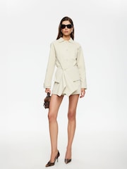 Lioness Cream Wiseguy Tailored Long Sleeve Mini Dress - Image 3 of 4