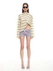 Lioness Yellow Rebels Stripe Long Sleeve Polo Shirt - Image 1 of 5