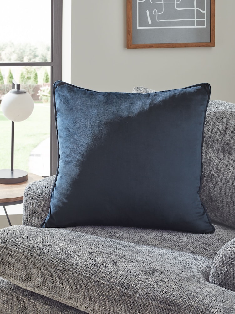 Navy 59 x 59cm Matte Velvet Cushion - Image 1 of 6
