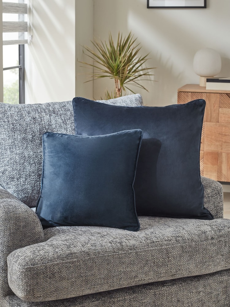 Navy 59 x 59cm Matte Velvet Cushion - Image 2 of 6
