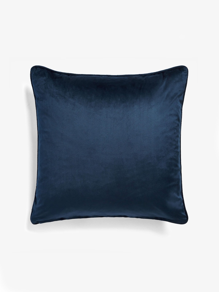 Navy 59 x 59cm Matte Velvet Cushion - Image 6 of 6