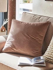 Espresso Brown 59 x 59cm Matte Velvet Cushion - Image 1 of 5