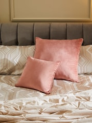 Blush Pink 59 x 59cm Matte Velvet Cushion - Image 2 of 6
