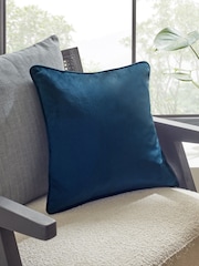 Navy 43 x 43cm Matte Velvet Cushion - Image 1 of 7
