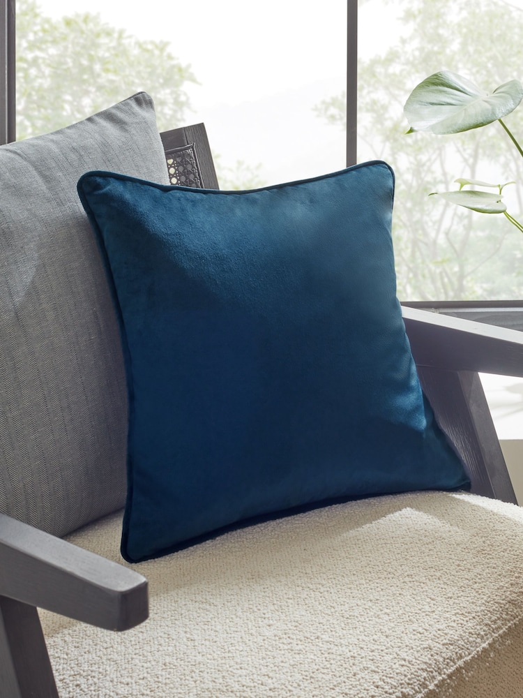 Navy 43 x 43cm Matte Velvet Cushion - Image 1 of 7