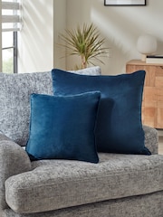 Navy 43 x 43cm Matte Velvet Cushion - Image 2 of 7