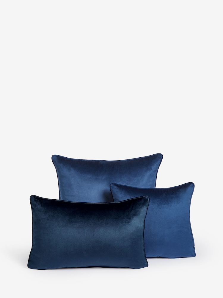 Navy 43 x 43cm Matte Velvet Cushion - Image 3 of 7