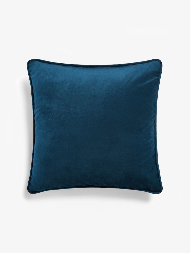 Navy 43 x 43cm Matte Velvet Cushion - Image 5 of 7