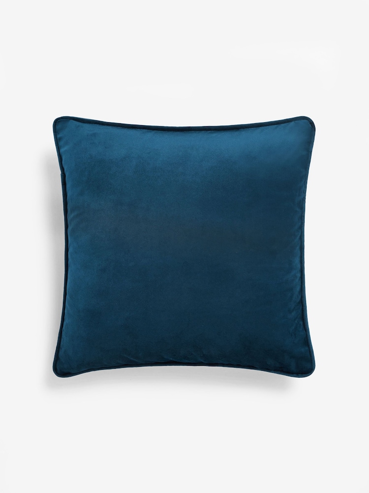 Navy 43 x 43cm Matte Velvet Cushion - Image 6 of 7