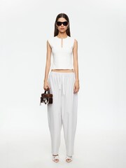 Lioness White Aura Relaxed High Waisted Trousers - Image 1 of 5