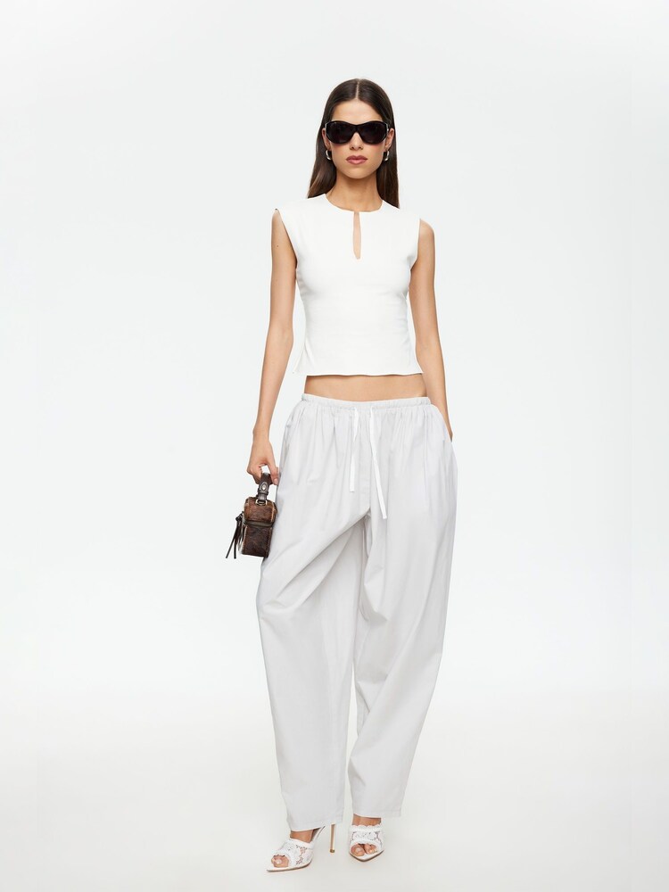 Lioness White Aura Relaxed High Waisted Trousers - Image 2 of 5