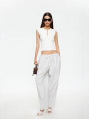 Lioness White Aura Relaxed High Waisted Trousers - Image 3 of 5