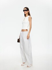 Lioness White Aura Relaxed High Waisted Trousers - Image 4 of 5