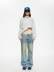 Lioness Grey Olsen Relaxed Collared Knit Top - Image 1 of 5
