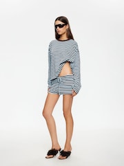 Lioness Blue Bloom Oversized Long Sleeve Stripe T-Shirt - Image 4 of 5