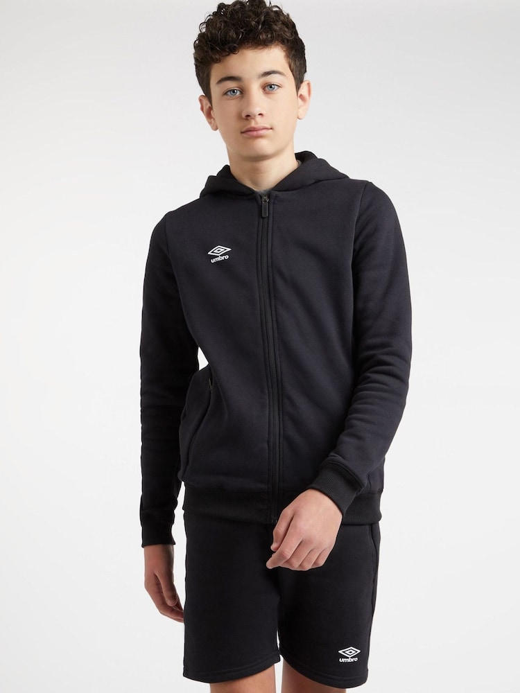 Черный/хромированный - Худи на молнии Umbro Club Leisure - Изображение 1 из 5