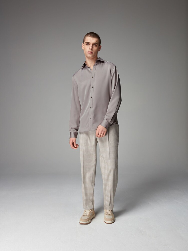 Neutral Champagne Regular Fit EDIT Satin Shirt - Image 2 of 9